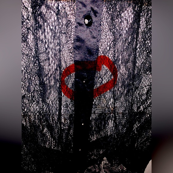 Black Lace Long Sleeve Blouse- Buttons up the back! - Picture 5 of 5